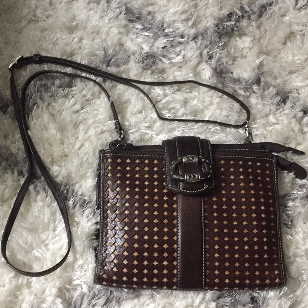 Brighton brown heart two zipper purse
